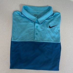 Men’s Nike golf dri-fit colorblock collared golf shirt, sz XL, in blues